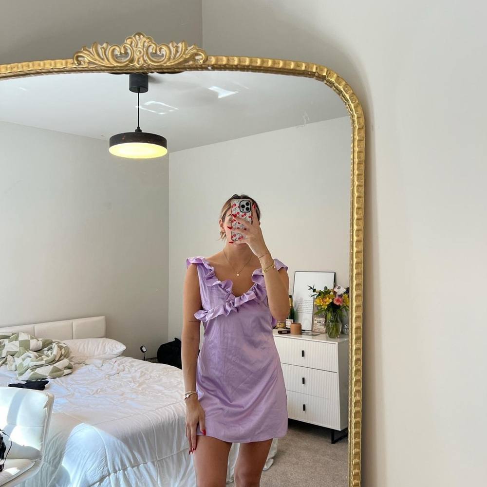 Lavender Ruffle Mini Dress
